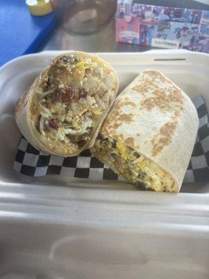 Bacon breakfast burrito