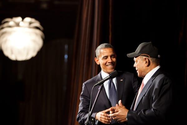 The Julia Morgan Ballroom welcomed the President.