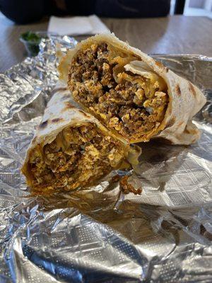 Chorizo and Egg breakfast burrito!