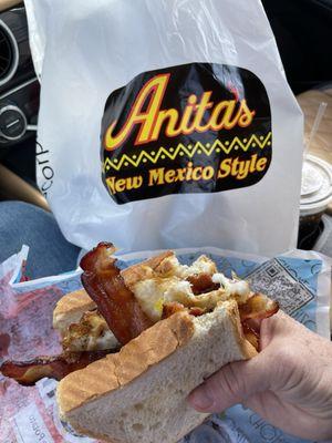 Bacon, egg, and cheese on Texas toast.