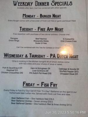 Weekly Specials