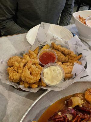 half half fried basket