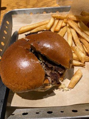 Yes, eating a hamburger and fries this afternoon.