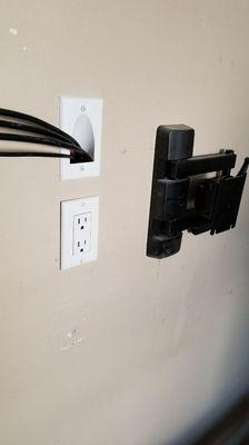 When hiding wires inside the wall we make sure everything is safe and looks great.