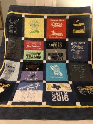 My daughter's college t-shirts.