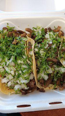 Lengua Tacos 3.5/5 Full Size. Tasty. Not So Tender.