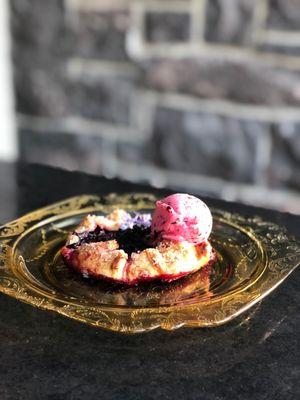 Marionberry Tart with Bow Hill Farm Blueberry Sorbet