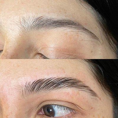 Brow design with lamination