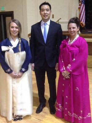 Master J. Lee and 2 USTC students as Hanbok ladies