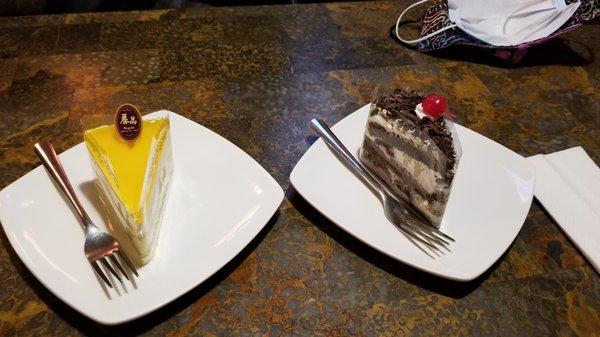 Mango Cake and Black forest Cake