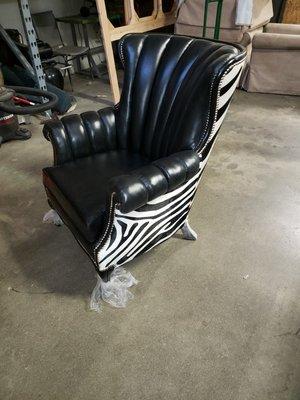 Leather with Zebra Hide