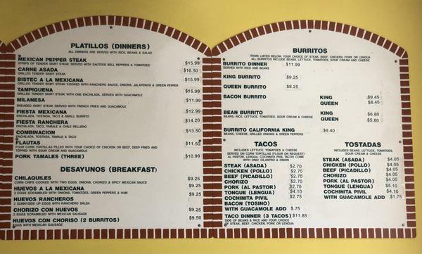 updated menu photo - October 2023