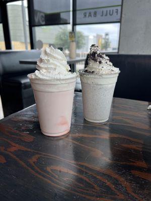 Strawberry Shake and OREO Cookies N' Cream Shake