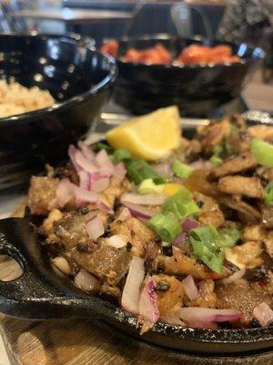 My Filipino boyfriend says this sisig is the best he has ever had. The man who took our order recommended the garlic rice.