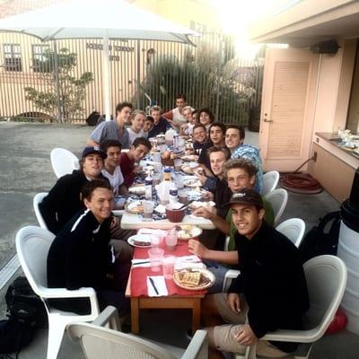 La Jolla High School Varsity water polo morning workout breakfast