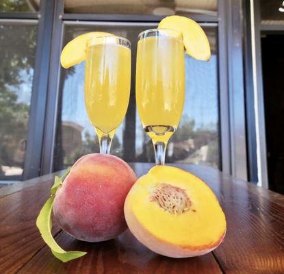 Peach mimosas