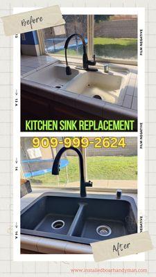 Kitchen sink installation, repair, or replacement