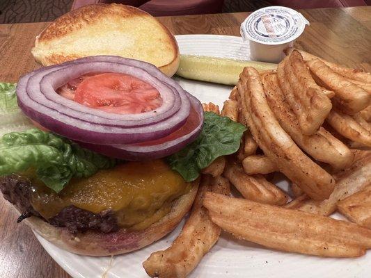 Cheeseburger and fries