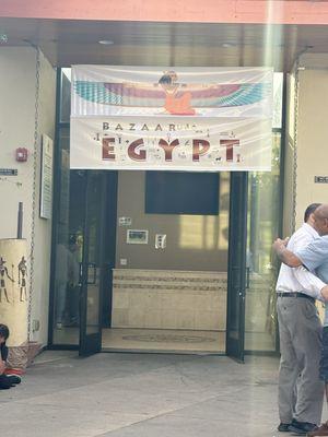 Egyptian festival merch building