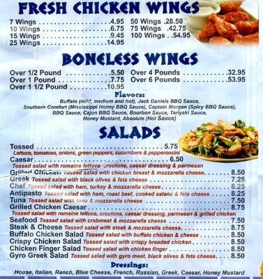 Wings/Salads