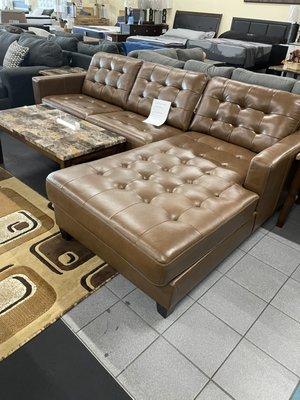 Leather match Sectional on sale