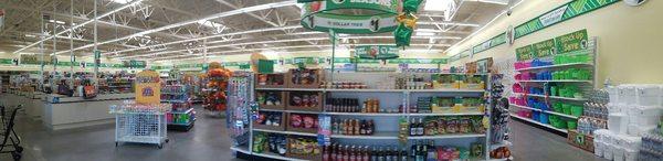 Panoramic view of what you see upon walking into Dollar Tree on Balfour in Brentwood. August 2016