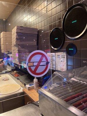 No smoking in a casino, where smoking is allowed