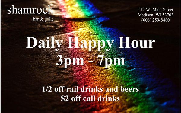 Daily Happy Hour 3pm to 7pm