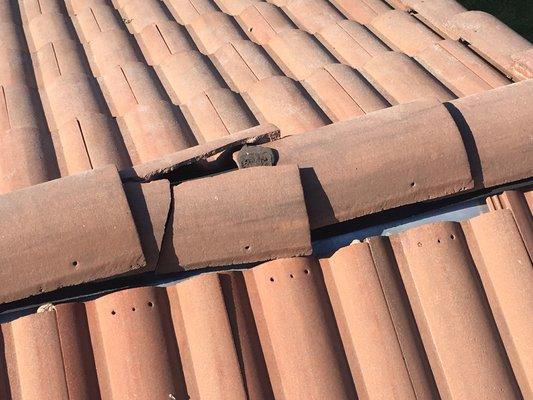 Cracked & slipping roof tiles