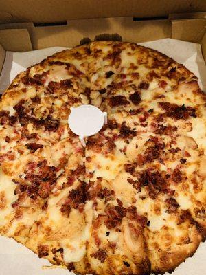 2 topping pizza - bacon, chicken and cheese