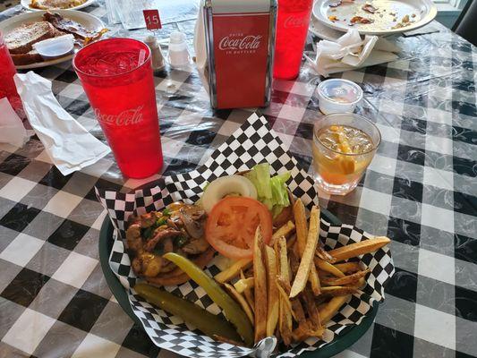 Route66 burger and a Old Fashion!   Great food and service!