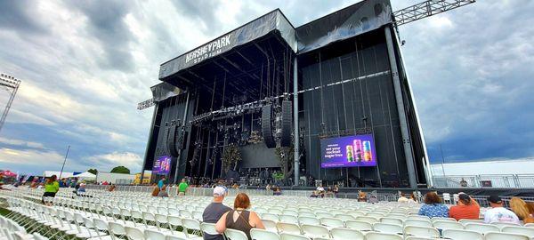 Hersheypark stadium stage from Sec. A, Row 20, Seats 26 & 27.