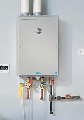 Rheem Tankless water heater with recirculation. Call today for estimate.