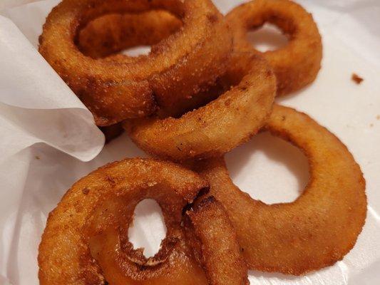 Fantastic onion rings (the side dish size.)