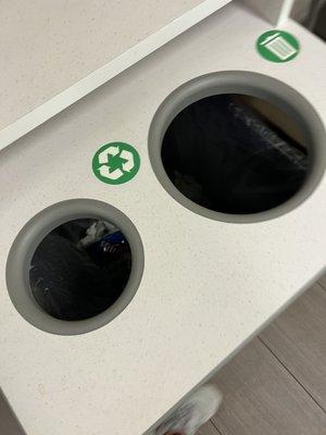 Recycle and garbage go to the same trash container