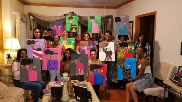 Adult canvas party!!! We can travel to you as well...