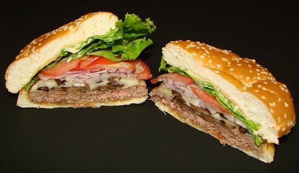 EAT Catering & Cafe Sauteed Mushroom & Swiss Burger