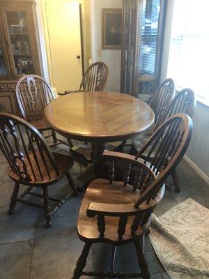 Dining table with two leaves and hot plate cover