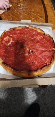 Chicago deep dish. Sausage and peppers.