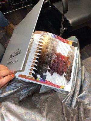 she has a color book