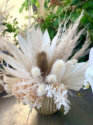 Dark banksia, palms, preserved Ruscus