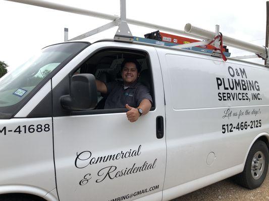 Meet Carlos our newest O&M Technician in his own O&M Van ready to clear your Drain!