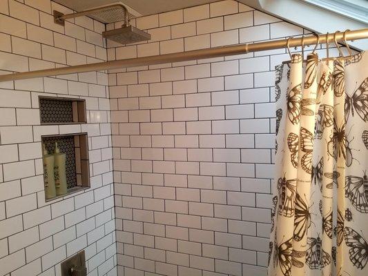 Rainshower Head in the entire-third-floor suite bathroom.