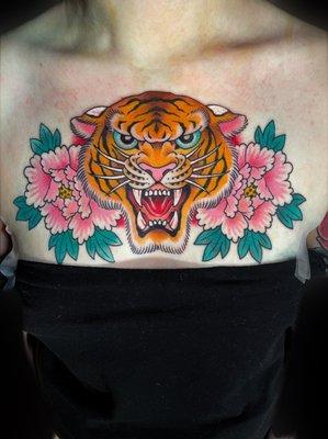 Tiger and peony