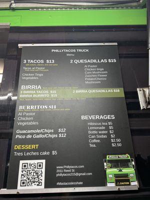 Truck menu