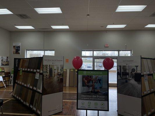 The view. To the left some Hardwood & the right some hardwood as well with some selection of Bamboo flooring.