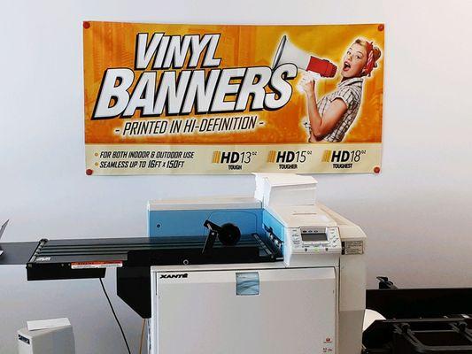 Eye-catching banners, signs, A-frames, feather banners, portable/collapsible signs attract and boost foot traffic.