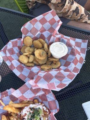 Deep fried pickle chips