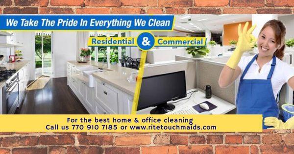 We got this from house cleaning to office cleaning. One call or booking online takes care of it.