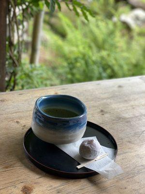 Matcha with mochi